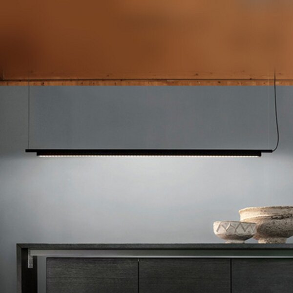 Luceplan Compendium - Suspensie cu LED, negru, reglabil, Negru, Camera de zi / sufragerie, Metal, Design