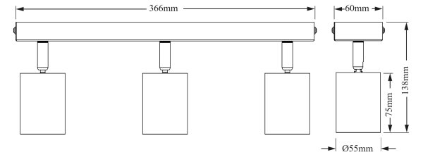 Osram - Spot ELEMENTAL 3x GU10/6W/230V