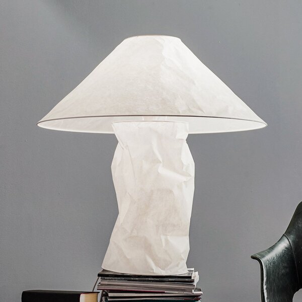 Ingo Maurer Lampampe lampă masă hârtie japoneză, Alb, Camera de zi / sufragerie, Hârtie / Carton, Design