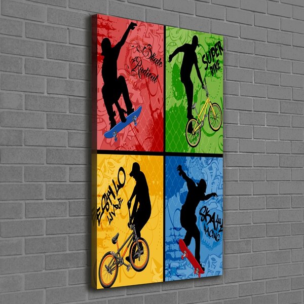 Tablou canvas Biciclete și skateboard