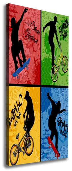 Tablou canvas Biciclete și skateboard