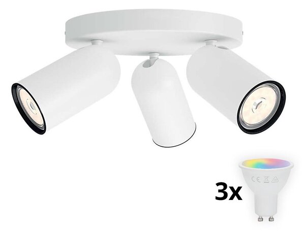 Philips - Spot LED RGBW dimmabil PONGEE 3xGU10/4,8W/230V, alb + telecomandă