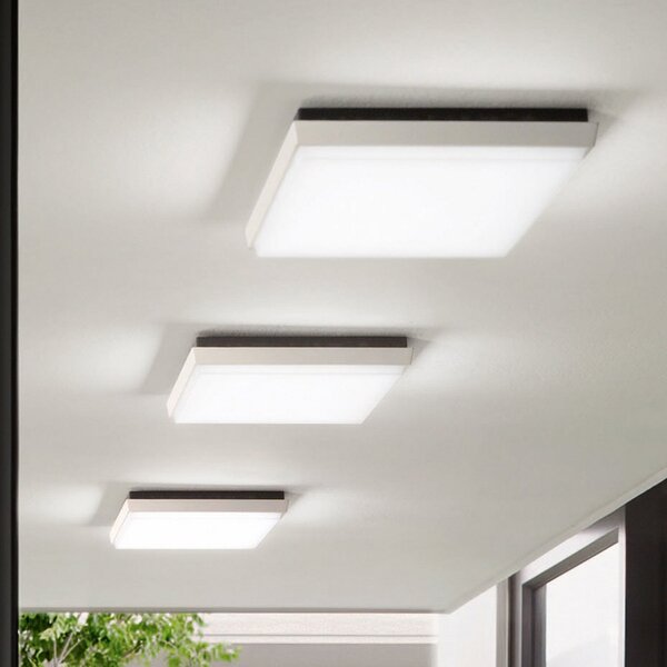 Fabas Luce Plafonieră LED de exterior Desdy, 30x30 cm, alb, Alb, Metal, Modern