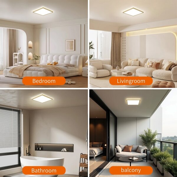 Brilagi - Corp de iluminat LED pentru baie ULTRA SLIM LED/18W/230V 30x30 cm auriu IP54