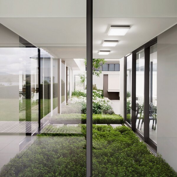 Fabas Luce Plafonieră LED de exterior Desdy, 30x30 cm, alb, Alb, Metal, Modern