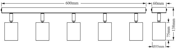 Osram - Plafonieră cu spoturi ELEMENTAL 5xGU10/6W/230V
