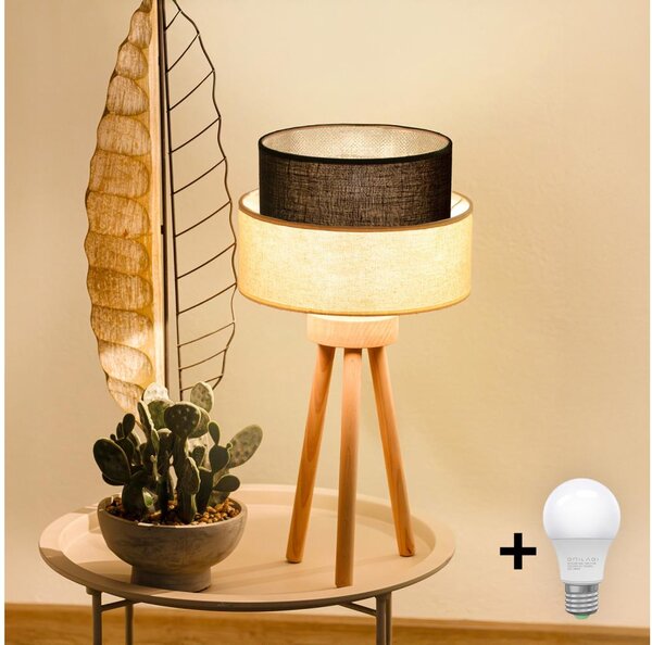 Brilagi - Lampă de masă LED stil BOHO 1xE27/15W/230V crem/maro