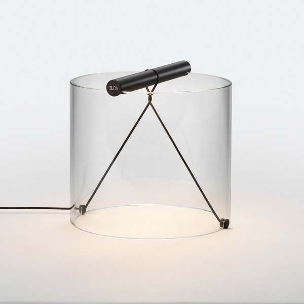 FLOS To-Tie T1 lampă de masă LED, negru, reglabil, Transparent, Camera de zi / sufragerie, Sticlă, Design