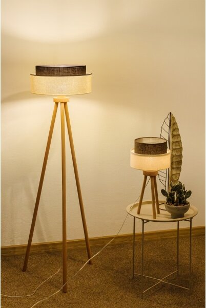 Brilagi - Lampadar LED Boho Style 1xE27/15W/230V crem/maro