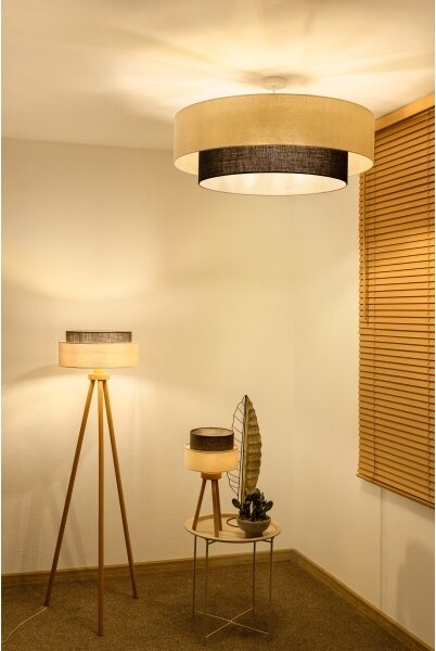 Brilagi - Lustru aplicat LED Boho, 3 x E27, 15 W, 230 V, diametru 80 cm, crem/maro
