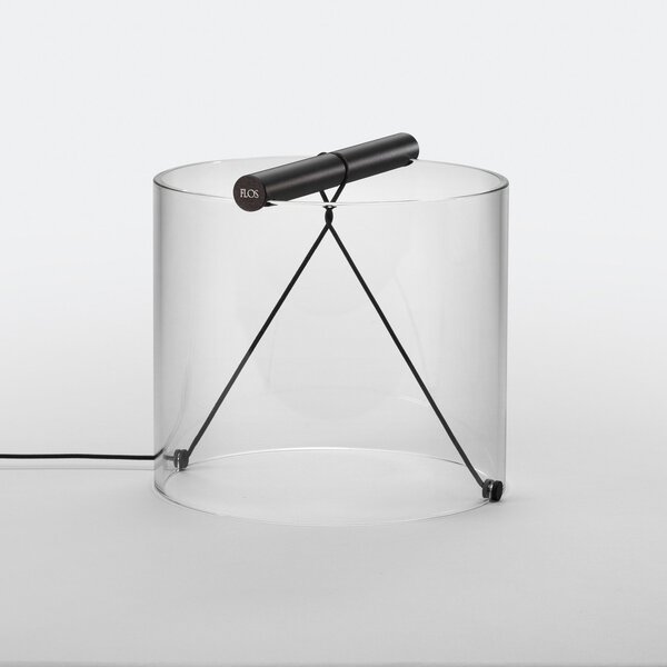 FLOS To-Tie T1 lampă de masă LED, negru, reglabil, Transparent, Camera de zi / sufragerie, Sticlă, Design