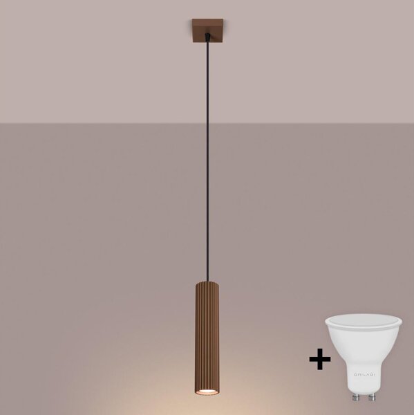 Brilagi - Pendul LED pe cablu CRESTO 1xGU10/10W/230V maro