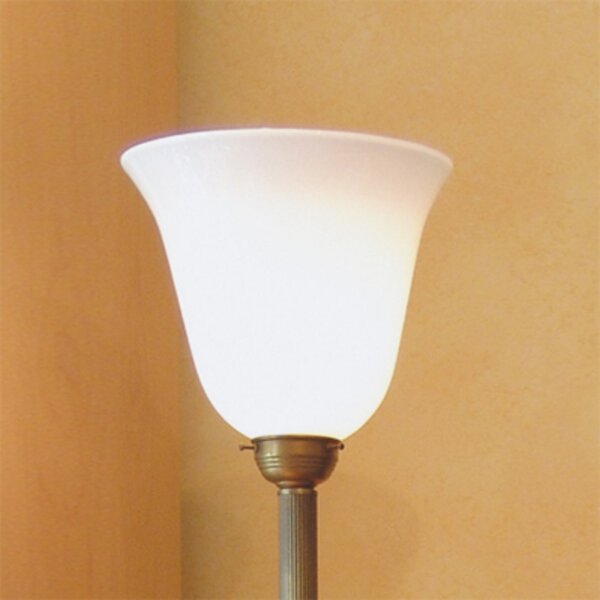 Berliner Messinglampen HENRIETTE lampadar antichizat, Alb, Camera de zi / sufragerie, Sticlă, Antichitate