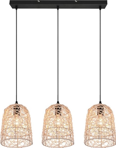 Reality - Lustră suspendată pe cablu LOVIS, 3xE27/40W/230V, negru