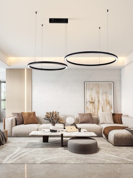 Lustră LED dimabilă Immax NEO 07216L FINO 93W/230V 60/80 cm negru Tuya + telecomandă