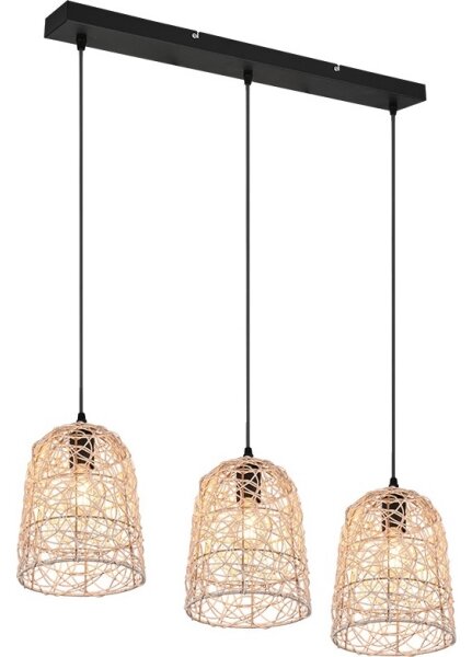 Reality - Lustră suspendată pe cablu LOVIS, 3xE27/40W/230V, negru