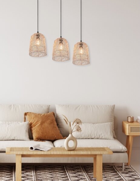 Reality - Lustră suspendată pe cablu LOVIS, 3xE27/40W/230V, negru