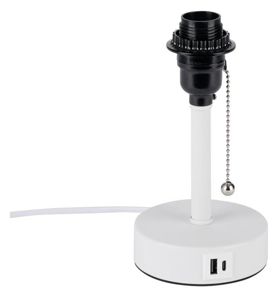 Brilagi - Lampă de birou TABLON 1xE27/25W/230V cu port USB, albă
