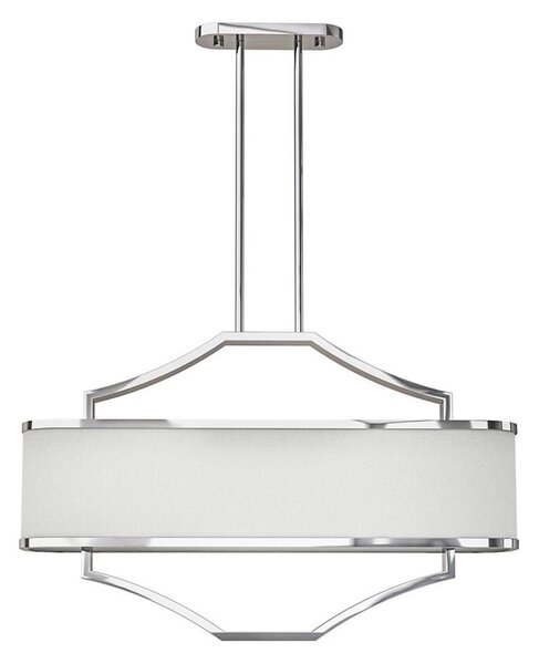 Open Design OR84849 - Lustră pe tijă GERDO OVALE 6xE14/12W/230V crom lucios/alb