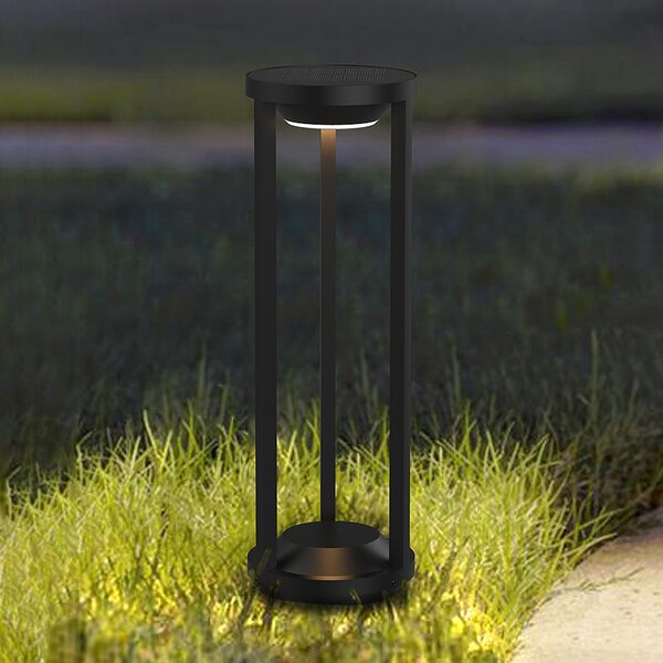 Heitronic LED lumina solară cu bolarzi Pilastro, senzor, vârf de sol, reglabil, Negru, Aluminiu