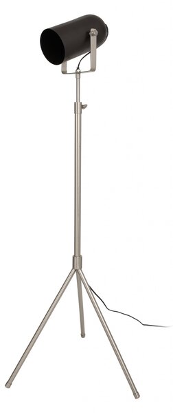 Lampadar din otel/alama/fier Celeste, negru/argintiu, un bec 27x53x133-163 cm