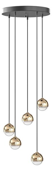 Open Design OR85518 - Lustra LED suspendată pe cablu BOLICINA, 5xLED/5W/230V, auriu/negru