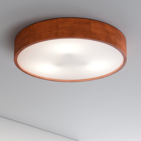 Envostar Kerio plafonieră, Ø47cm, pin rustic, reglabil, Lemn, Camera de zi / sufragerie, Lemn, Modern