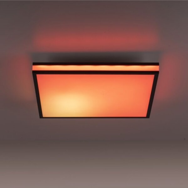 Plafonieră LED RGBW dimabilă JUST LIGHT. 14110-18 MARIO BLACK LED/19,5W/230V + telecomandă