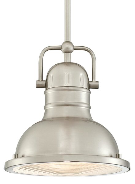 Westinghouse Lampă suspendată Boswell, culoare nichel periat, reglabil, Metalic, Camera de zi / sufragerie, Metal, Vintage
