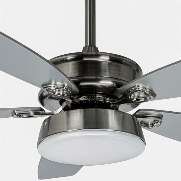 Lucande LED ventilator de tavan Kuvio, DC, silențios, Ø 120 cm, CCT, Gri, Camera de zi / sufragerie, Metal, Modern