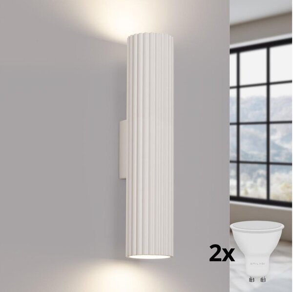 Brilagi - Aplica de perete LED CRESTO, 2x GU10 / 10W / 230V, 30 cm, crem