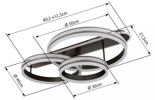 Plafonieră LED dimabilă Globo 67314-75 GROUNI LED/75W/230V + telecomandă