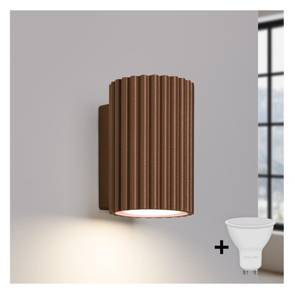 Brilagi - Aplica de perete LED CRESTO 1xGU10/10W/230V 10 cm maro