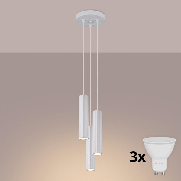 Brilagi - Lustră LED suspendată pe cablu CRESTO 3xGU10/10W/230V albă