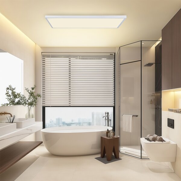 Brilagi-LED Lampă LED reglabilă pentru baie FRAME SMART LED/96W/230V IP44 albă + telecomandă