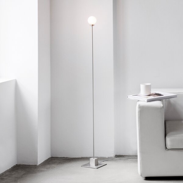 Northern Lampadar Snowball, oțel, reglabil, Metalic, Camera de zi / sufragerie, Metal, Design