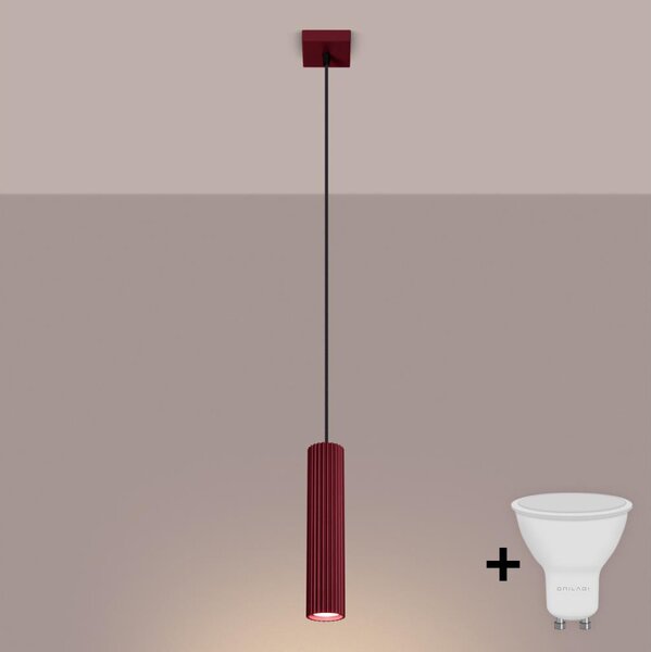 Brilagi - Lustră LED pe cablu CRESTO 1xGU10/10W/230V burgundiu