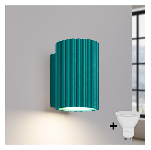 Brilagi - Aplica LED de perete CRESTO 1xGU10/10W/230V 10 cm turcoaz