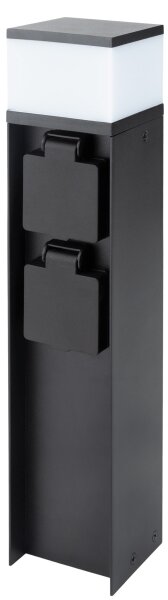 Brilagi - Lampă de exterior cu 2 prize SCHUKO, 1xG9/11W/230V, IP44, neagră
