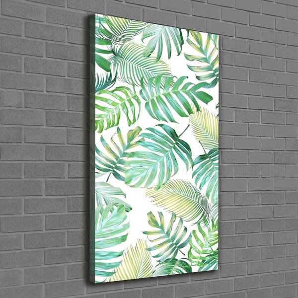 Pictură pe pânză frunze tropicale