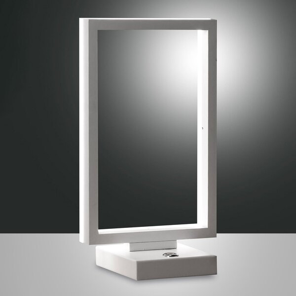 Fabas Luce Lampă de masă LED Bard, dimabilă, pe alb, reglabil, Alb, Camera de zi / sufragerie, Metal, Modern
