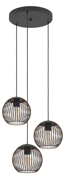 Eglo 901871 - Corp de iluminat suspendat pe cablu ALMANZORA 3xE27/60W/230V, negru
