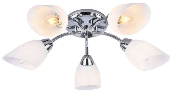 Lustră aplicată PORTOS, 5 x E14, 10 W, 230 V, crom lucios
