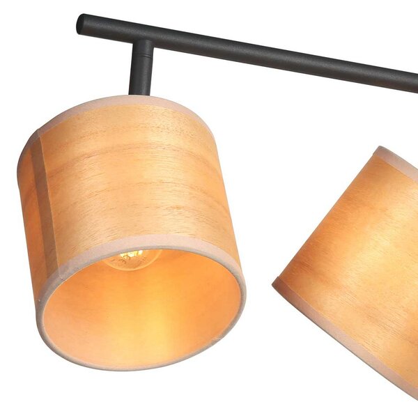 Steinhauer Plafonieră Bamboo, 4 lumini, reglabil, Lemn, Camera de zi / sufragerie, Bamboo, Modern
