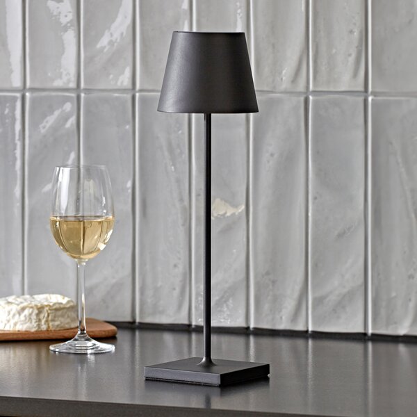Sigor Nuindie LED lampă de masă reîncărcabilă, USB-C, negru, IP54, dimabil, reglabil, Negru, Camera de zi / sufragerie, Metal, Modern