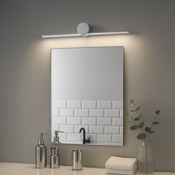 Aplica LED pentru oglindă de baie ARTIST, 6 W, 230 V, 40 cm, IP44, crom lucios