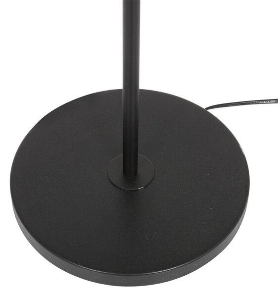 Steinhauer Lampă de podea Stang, lumină lectură LED, răchită neagră/naturală, Negru, Camera de zi / sufragerie, Lemn