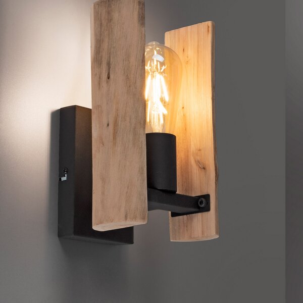 JUST LIGHT. GmbH Lumina de perete din lemn, reglabil, Lemn, Camera de zi / sufragerie, Metal, Casă de țară / Rustic