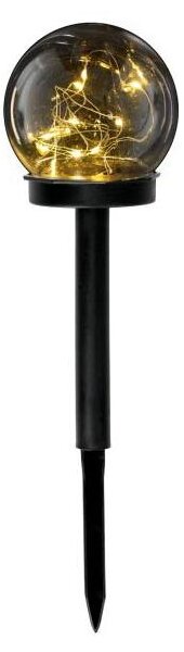 Lampă solară LED GLEAM, 1,2 V, 3000 K, IP44, 40 mAh, fumuriu/negru