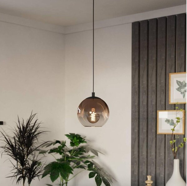 Eglo 901923 - Pendul ARISCANI pe cablu 1xE27/60W/230V negru/bej/fumuriu